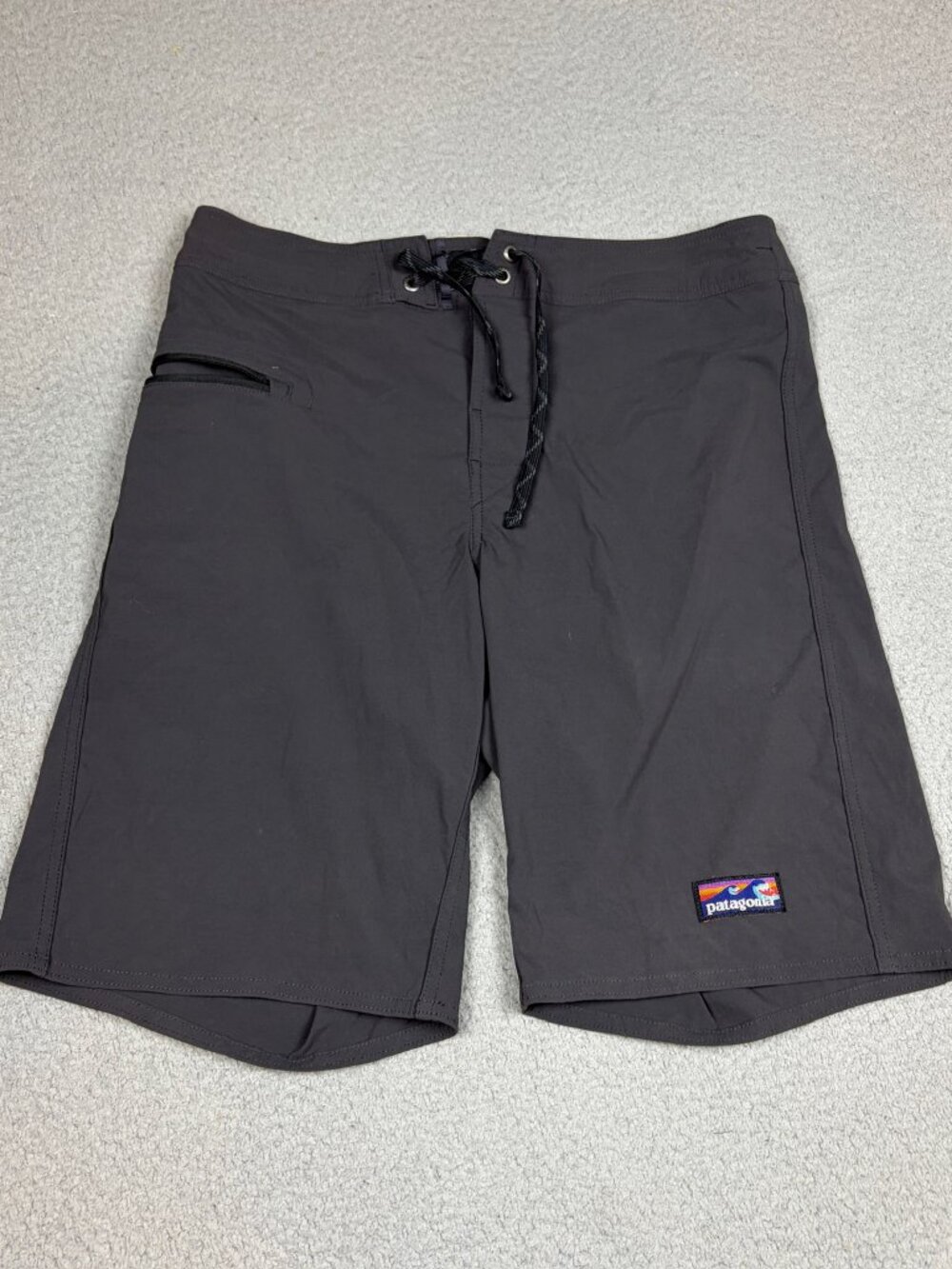 Patagonia Shorts Mens Size 32 Lace Up Drawstring Nylon Zip Pocket Casual Outdoor